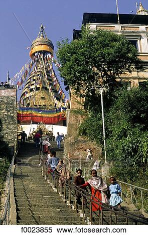 Stock Photography - Nepal, Swayambhunath, stupa. Fotosearch
