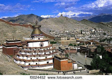 China, Tibet, Gyantse, the Kumbum and the city View Large Photo Image Stock Image - China, Tibet, Gyantse, the Kumbum and the city. Fotosearch