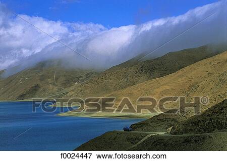 China, Tibet, Lake Yamdrok-Tso View Large Photo Image Stock Photo - China, Tibet, Lake Yamdrok-Tso. Fotosearch