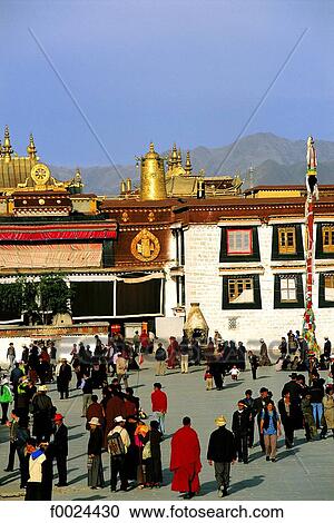 Stock Image - China, Tibet, Lhasa, Jokhang Monastery. Fotosearch