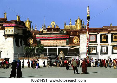 China, Tibet, Lhasa, Jokhang Monastery View Large Photo Image Stock Image - China, Tibet, Lhasa, Jokhang Monastery. Fotosearch