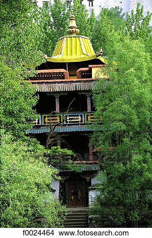 China, Tibet, Lhasa, Lukhang Temple View Large Photo Image Picture - China, Tibet, Lhasa, Lukhang Temple. Fotosearch
