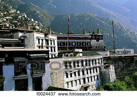 China, Tibet, near Lhasa, Drepung Monastery View Large Photo Image Stock Photo - China, Tibet, near Lhasa, Drepung Monastery. Fotosearch