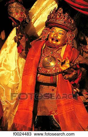 China, Tibet, Nechung Monastery, statue of Dorje Drakden, the "protector spirit" of Tibet View Large Photo Image Stock Image - China, Tibet, Nechung Monastery, statue of Dorje Drakden, the "protector spirit" of Tibet. Fotosearch