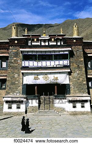 China, Tibet, Yarlung Valley, Mindroling Monastery View Large Photo Image Picture - China, Tibet, Yarlung Valley, Mindroling Monastery. Fotosearch