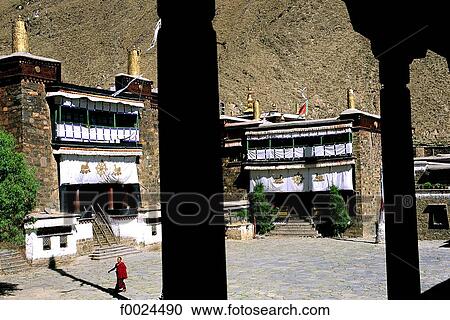 China, Tibet, Yarlung Valley, Mindroling Monastery View Large Photo Image Stock Image - China, Tibet, Yarlung Valley, Mindroling Monastery. Fotosearch