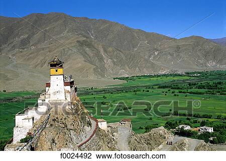 China, Tibet, Yarlung Valley, Yumbulagang Palace View Large Photo Image Stock Image - China, Tibet, Yarlung Valley, Yumbulagang Palace. Fotosearch
