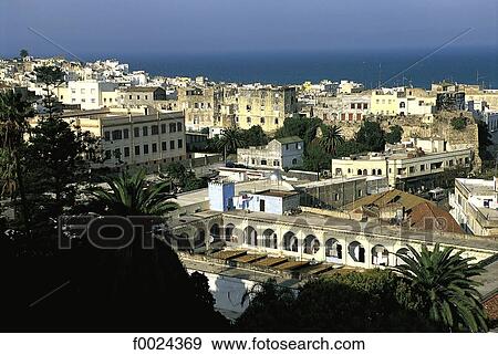 Morocco, Tangier, general view of the city View Large Photo Image Stock Photo - Morocco, Tangier, general view of the city. Fotosearch