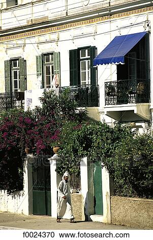 Stock Image - Morocco, Tangier, habitations in the Hispanic style. Fotosearch