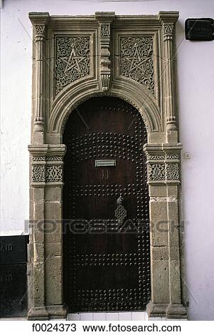 Morocco, Tangier, medina, traditional door View Large Photo Image Stock Image - Morocco, Tangier, medina, traditional door. Fotosearch