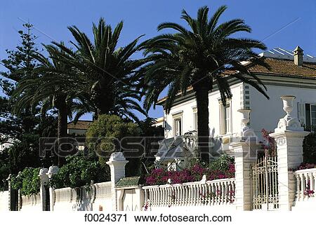 Stock Image - Morocco, Tangier, villa of colonial period. Fotosearch