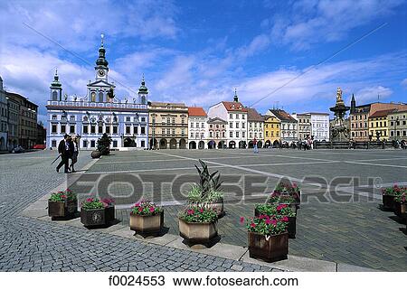 Czech Republic, Ceské Budejovice, Premysl Otakar Square View Large Photo Image Stock Image - Czech Republic, Ceské Budejovice, Premysl Otakar Square. Fotosearch