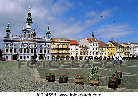 Stock Photo - Czech Republic, Ceské Budejovice, Premysl Otakar Square. Fotosearch