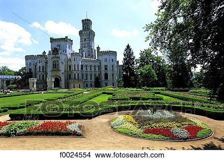 Czech Republic, Hluboka, castle and garden View Large Photo Image Picture - Czech Republic, Hluboka, castle and garden. Fotosearch