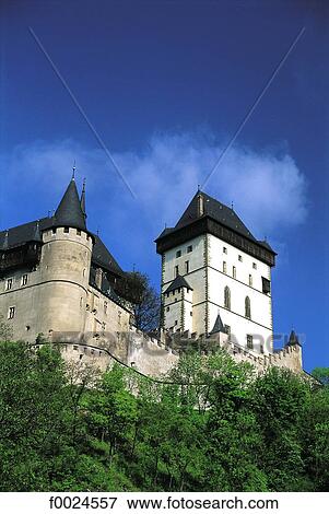 Stock Photo - Czech Republic, Karlstein, castle. Fotosearch