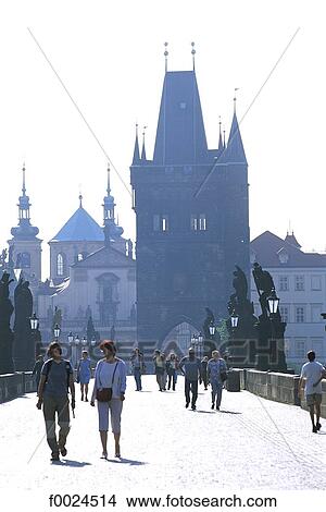 Czech Republic, Prague, Charles Bridge and Old Town Bridge Tower View Large Photo Image Picture - Czech Republic, Prague, Charles Bridge and Old Town Bridge Tower. Fotosearch
