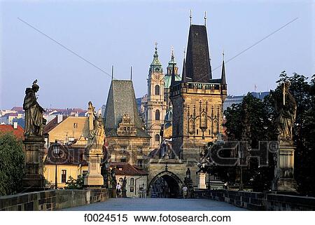 Czech Republic, Prague, Charles Bridge and Lesser Town Bridge Towers View Large Photo Image Stock Photography - Czech Republic, Prague, Charles Bridge and Lesser Town Bridge Towers. Fotosearch