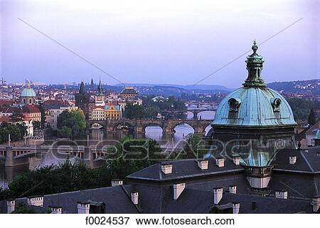 Czech Republic, Prague, general view View Large Photo Image Stock Photo - Czech Republic, Prague, general view. Fotosearch