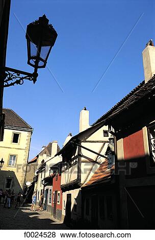 Czech Republic, Prague, Golden Lane View Large Photo Image Stock Photo - Czech Republic, Prague, Golden Lane. Fotosearch