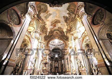Stock Image - Czech Republic, Prague, inside the Saint Nicholas Church. Fotosearch