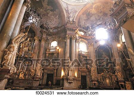 Stock Image - Czech Republic, Prague, inside the Saint Nicholas Church. Fotosearch