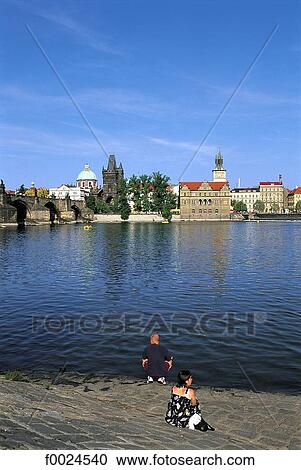 Czech Republic, Prague, on the Vltava bank View Large Photo Image Stock Image - Czech Republic, Prague, on the Vltava bank. Fotosearch