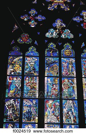 Czech Republic, Prague, Saint Vitus Cathedral, stained glass View Large Photo Image Stock Photo - Czech Republic, Prague, Saint Vitus Cathedral, stained glass. Fotosearch