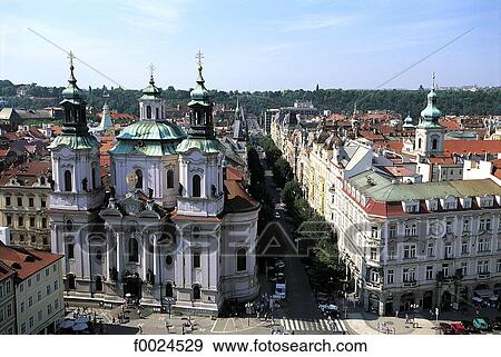 Czech Republic, Prague, Staromestske Namesti Square, Saint Nicholas Church View Large Photo Image Stock Photo - Czech Republic, Prague, Staromestske Namesti Square, Saint Nicholas Church. Fotosearch