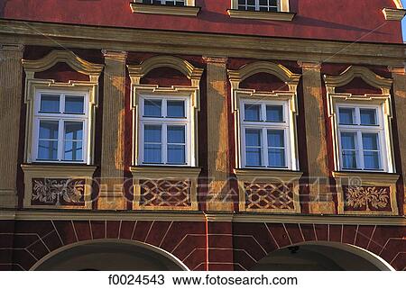 Czech Republic, Telc, facade of traditional dwelling View Large Photo Image Stock Image - Czech Republic, Telc, facade of traditional dwelling. Fotosearch