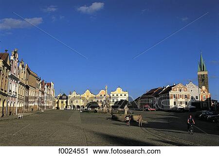 Czech Republic, Telc, main square View Large Photo Image Stock Image - Czech Republic, Telc, main square. Fotosearch