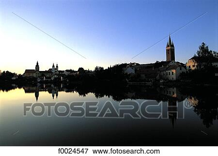 Czech Republic, Telc, pond View Large Photo Image Stock Photo - Czech Republic, Telc, pond. Fotosearch