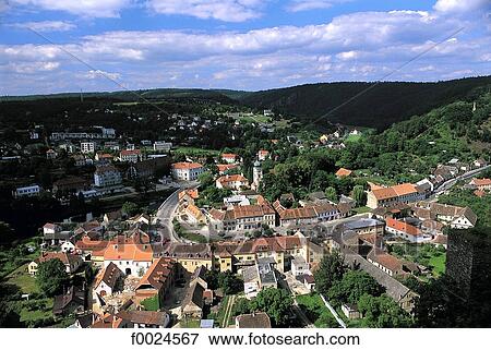 Czech Republic, Vranov, general view from the castle View Large Photo Image Stock Photo - Czech Republic, Vranov, general view from the castle. Fotosearch