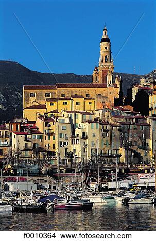 France, French Riviera, Menton, old city and harbour View Large Photo Image Picture - France, French Riviera, Menton, old city and harbour. Fotosearch