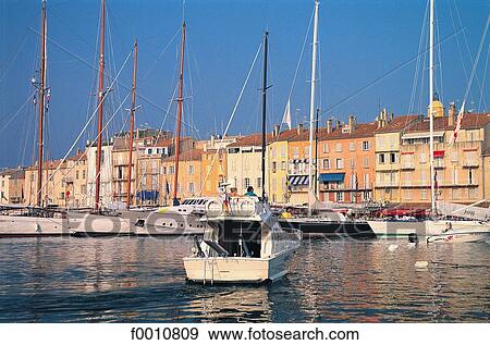 Stock Photo - France, French Riviera, Saint Tropez, harbour. Fotosearch
