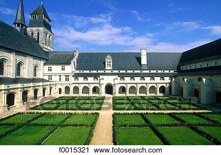 Stock Image - France, Pays de la Loire, Fontevraud l'Abbaye, abbey. Fotosearch