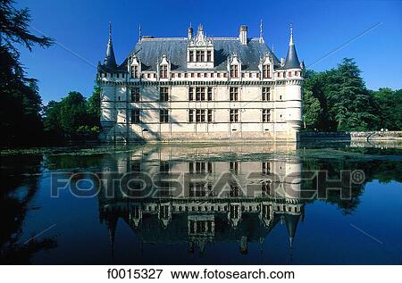 Stock Photo - France, Touraine, Azay le Rideau, castle. Fotosearch