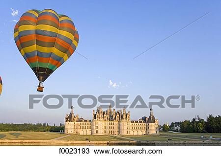 France, Touraine, Chambord, castle and air balloons View Large Photo Image Stock Image - France, Touraine, Chambord, castle and air balloons. Fotosearch