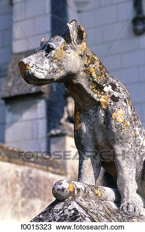Stock Image - France, Touraine, Loches, castle, statue. Fotosearch