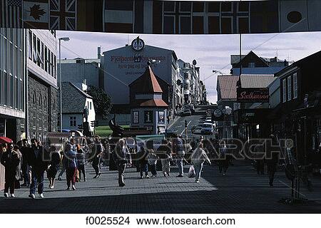 Iceland, Reykjavik, downtown View Large Photo Image Picture - Iceland, Reykjavik, downtown. Fotosearch