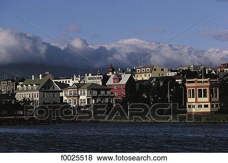 Iceland, Reykjavik, traditional dwellings View Large Photo Image Stock Photo - Iceland, Reykjavik, traditional dwellings. Fotosearch