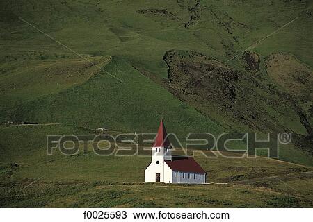 Iceland, Vik, church View Large Photo Image Stock Image - Iceland, Vik, church. Fotosearch