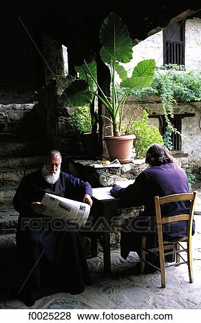 Cyprus, Kalopanayiotis, monastery of Saint John Lampadistis, Orthodox monks View Large Photo Image Stock Photo - Cyprus, Kalopanayiotis, monastery of Saint John Lampadistis, Orthodox monks. Fotosearch