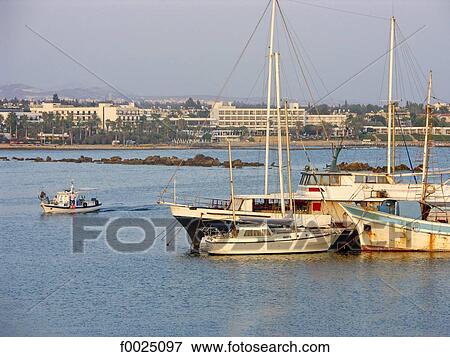 Stock Photo - Cyprus, Paphos, harbour, fishing boats. Fotosearch
