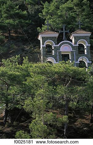Stock Image - Cyprus, Troodos Mountains, Byzantine church. Fotosearch