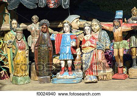 Guatemala, Chichicastenango, holy statuettes for sale at the market View Large Photo Image Stock Image - Guatemala, Chichicastenango, holy statuettes for sale at the market. Fotosearch