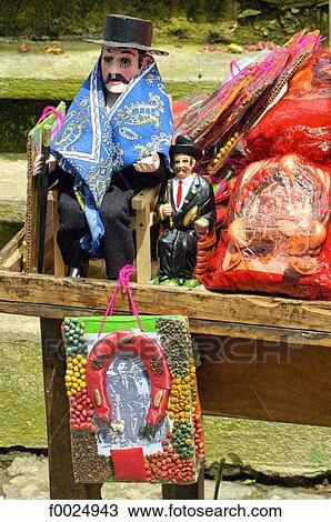 Stock Image - Guatemala, San Andres Itzapa, effigies of San Simon also called Maximon. Fotosearch