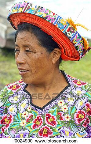 Guatemala, Santiago Atitlan, Indian woman wearing a tocoyal View Large Photo Image Stock Image - Guatemala, Santiago Atitlan, Indian woman wearing a tocoyal. Fotosearch