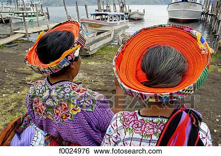 Guatemala, Santiago Atitlan, Indian women wearing a tocoyal View Large Photo Image Stock Photograph - Guatemala, Santiago Atitlan, Indian women wearing a tocoyal. Fotosearch