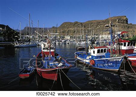 Spain, Canary Islands, Gran Canaria, Puerto Mogan, harbour View Large Photo Image Stock Image - Spain, Canary Islands, Gran Canaria, Puerto Mogan, harbour. Fotosearch