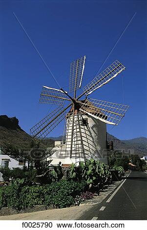 Spain, Canary Islands, Gran Canaria, Mogan, windmill View Large Photo Image Stock Image - Spain, Canary Islands, Gran Canaria, Mogan, windmill. Fotosearch